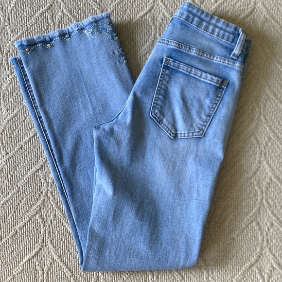 Redial Paris Embellished Pearls Rhinestone Boot Cut Jeans - Size Small - Picture 3 of 11